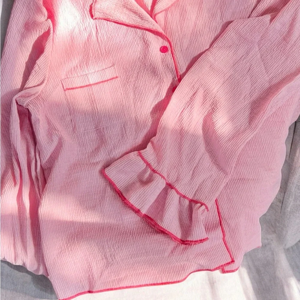 Pink Ruffle Pajama 2pc Set - Picture 4 of 9